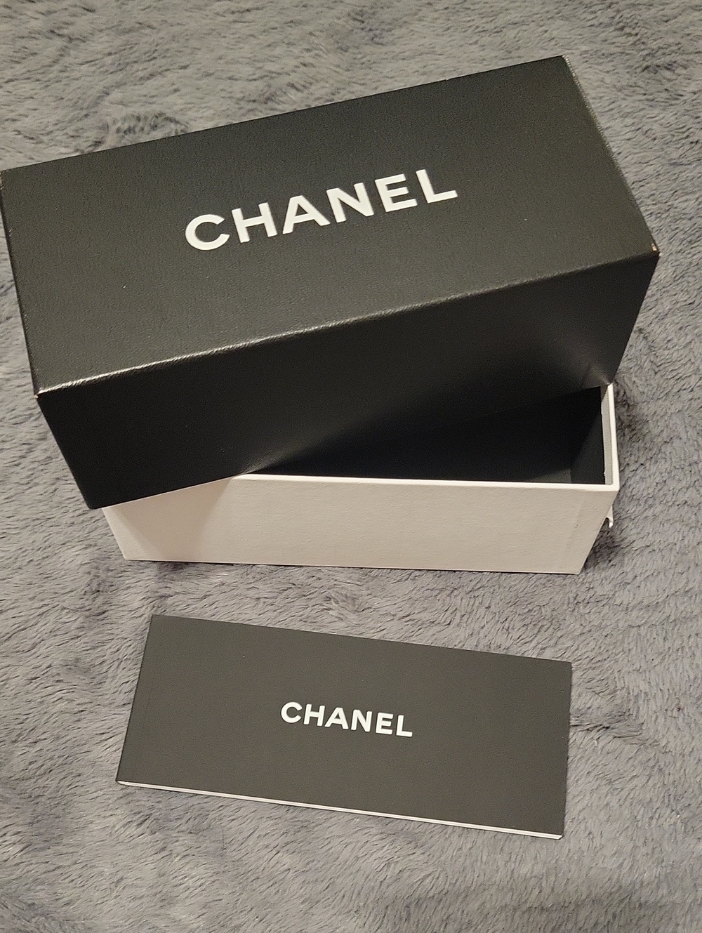 CHANEL Black and White Glasses Box with Branded Card